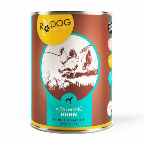 Hund Hundefutter Nassfutter RyDog Vitalmenü Huhn 400g 6 Stück -1- Anifit