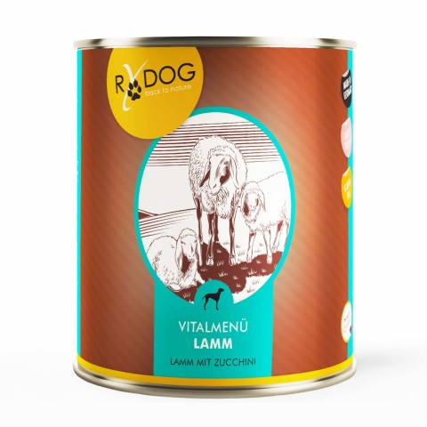Hund Nassfutter RyDog Vitalmenü Lamm 800g 6 Stück -1- Anifit
