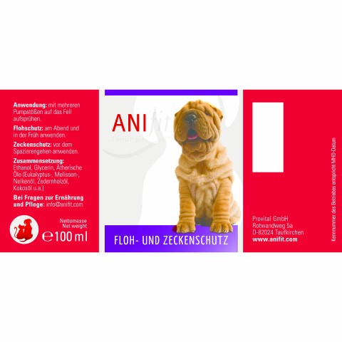 Hund Katze Nahrungsergänzungen Floh/Zeckenschutz Nachfüllung 100ml 1 Stück -2- Anifit