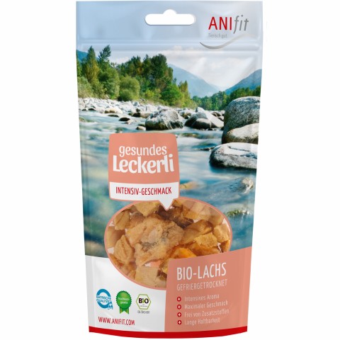 Hund Katze Hundefutter Snacks Bio-Lachs 35g 1 Stück -1- Anifit
